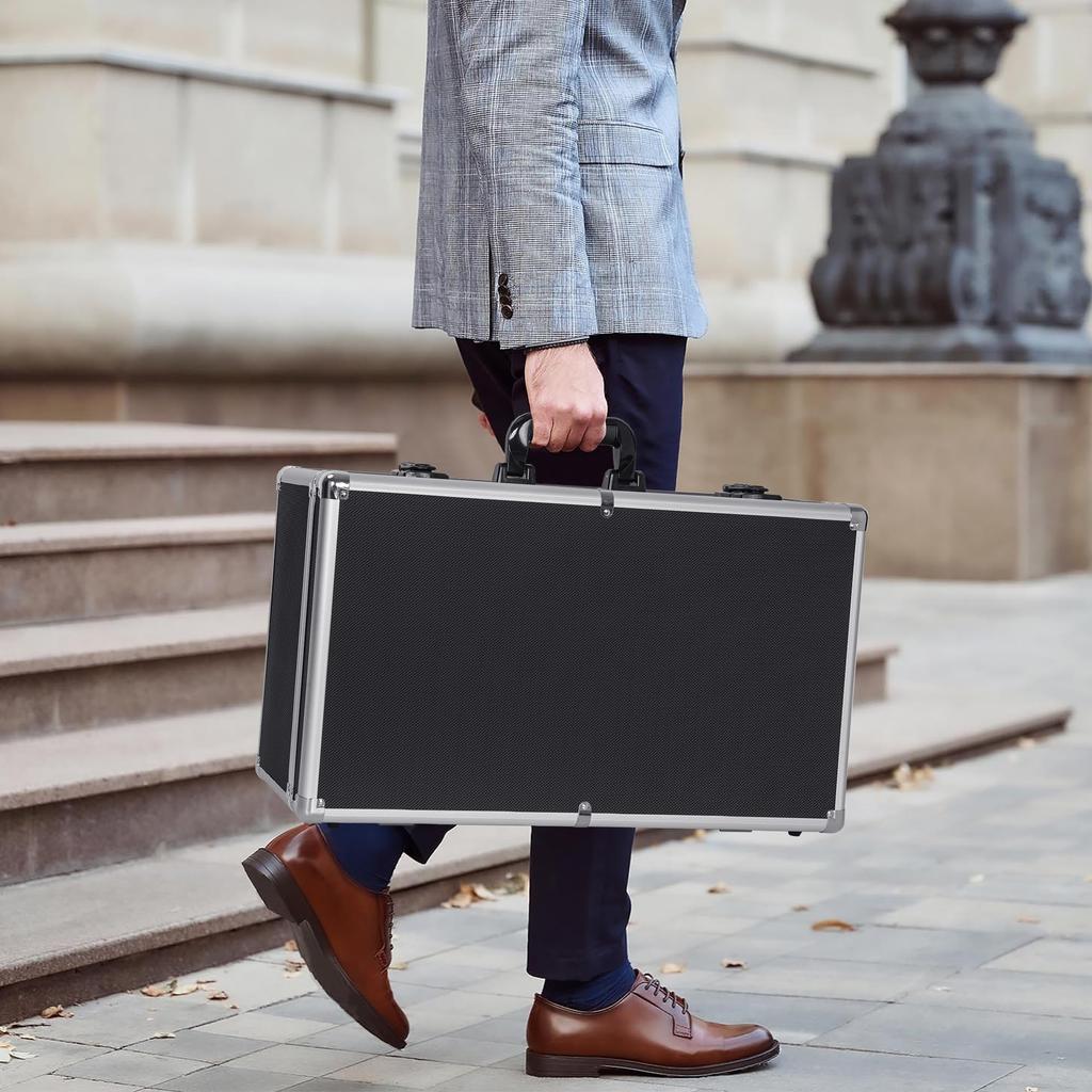 TORIBIO Алюминиевый кейс для инструментов с блоком Защитный инструмент DIY Атташе с алюминиевым Прецизионный инструмент Специальное хранилище x x см Подушка, Кейс, Кейс,