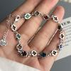 Xiaomi 100% Solid 925 Sterling Silver Metal Bracelet for Women Vintage Handmade Simple Retro Flower CZ Bracelet Birthday Gift Party
