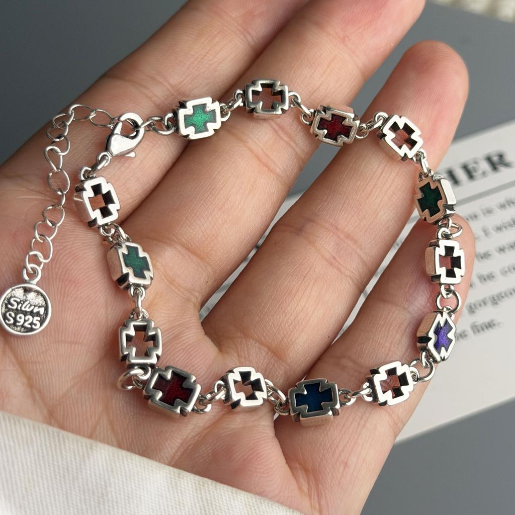 Xiaomi 100% Solid 925 Sterling Silver Metal Bracelet for Women Vintage Handmade Simple Retro Flower CZ Bracelet Birthday Gift Party