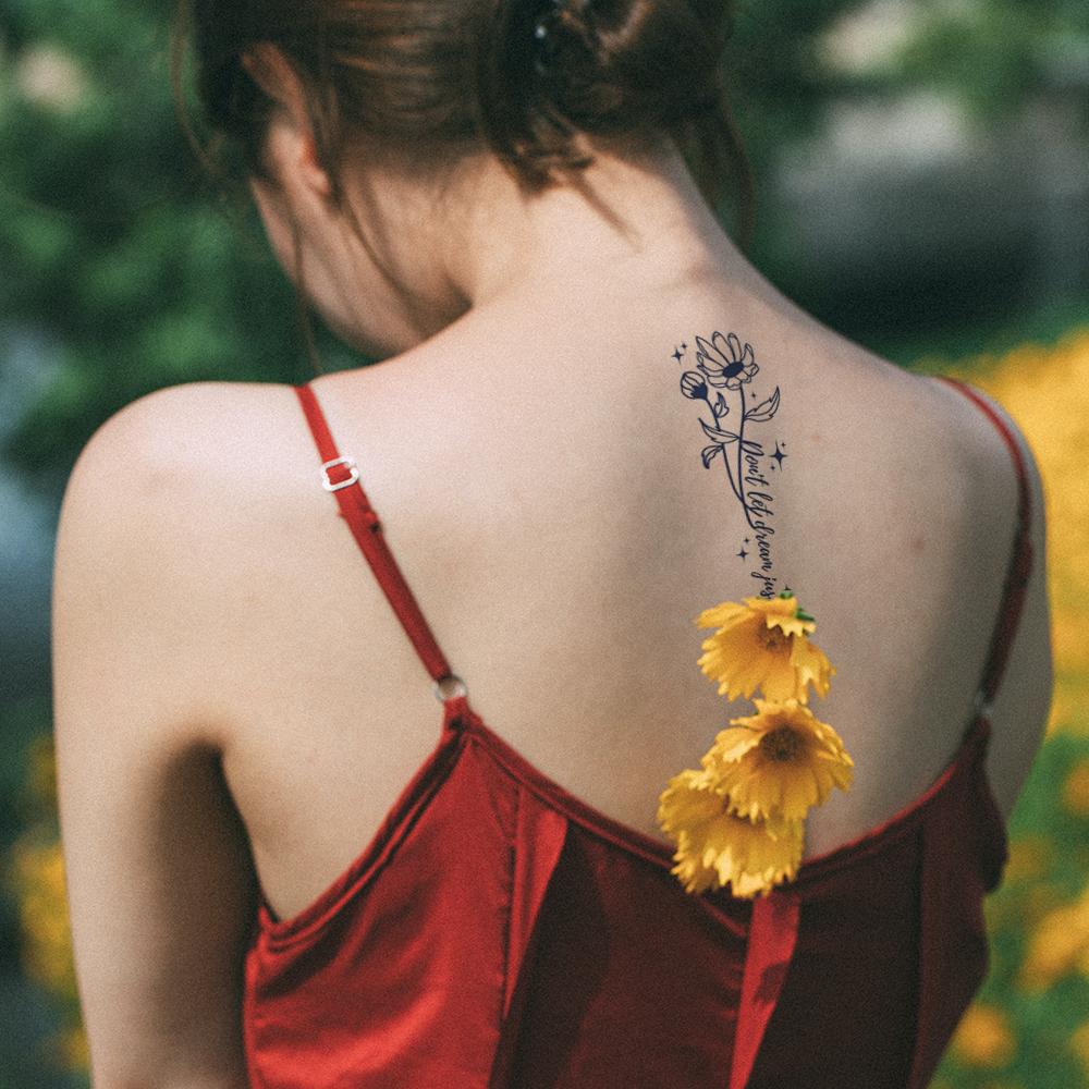 1 Sheets Semi Permanent Realistic Waterproof and Removeable Herb Tattoo Women's Back Tattoos Long Lasting