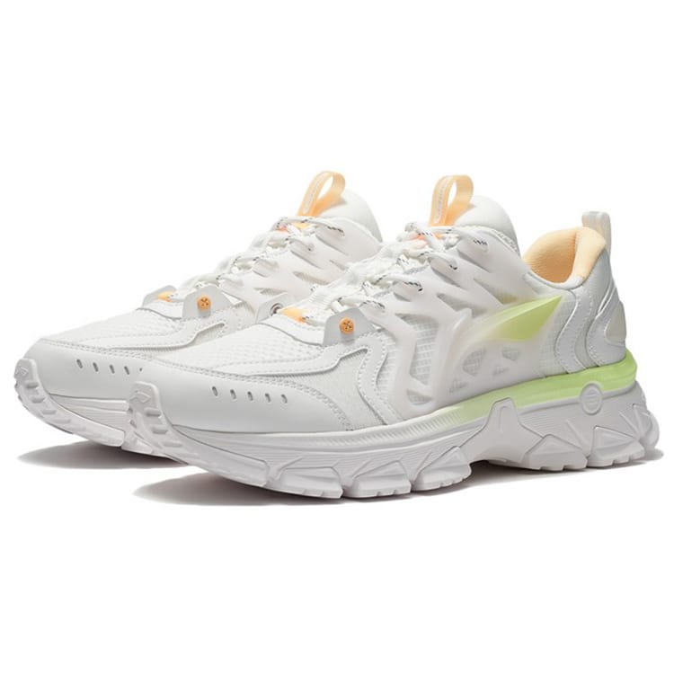 Li Ning Lingfeng Модные Амортизирующие Упругие Низкие Беговые Кроссовки Мужские Шампанское Белый ARLS001-1