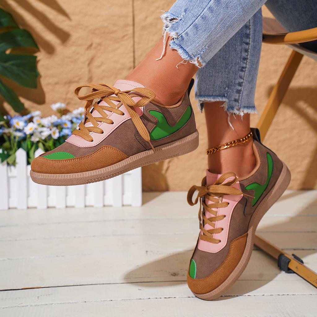 Женские кроссовки 2024 Весна Новые кожаные ретро тренировочные дизайнерские туфли для женщин Плоские повседневные легкие уличные кроссовки для женщин