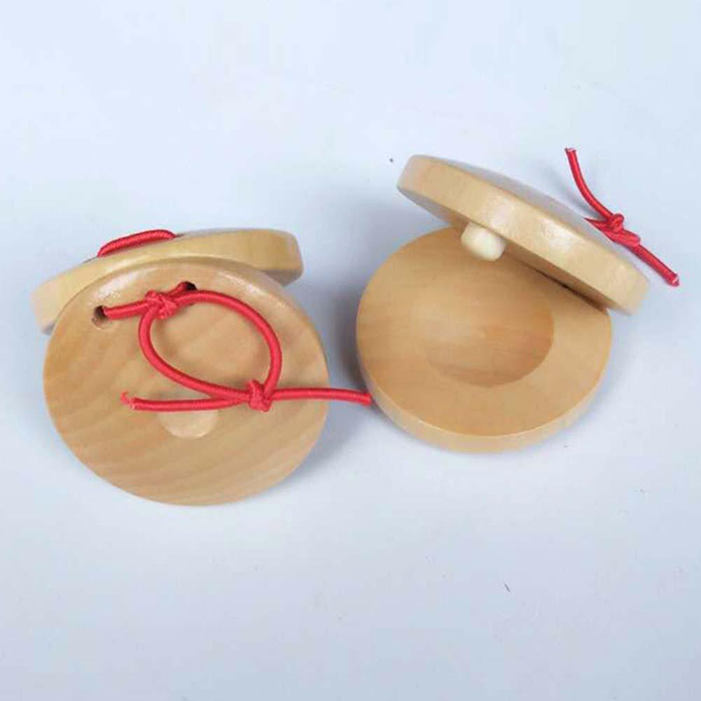 1шт ударные музыкальные образовательные игрушки-кастаньеты деревянный инструмент