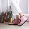 Water Shoes Low-top Fashion Rain Shoes Girls Short Tube Flat Bottom Solid Color Lace-up Rain Boots Students Water Boots Waterproof Glue Shoes