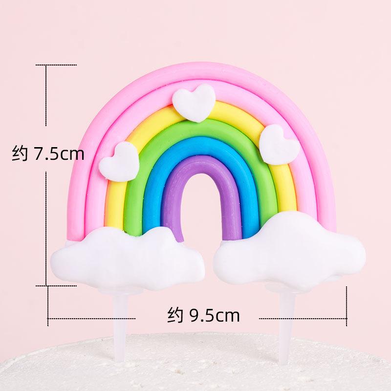 Rainbow Birthday Cake Decoration Cute Cartoon Rainbow Cake Toppers Kids Girls Happy Rainbow Cloud Unicorn Birthday Cupcake Decor