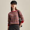 Zhaojun Women's Autumn/Winter Color-Block Plaid Cashmere Sweater