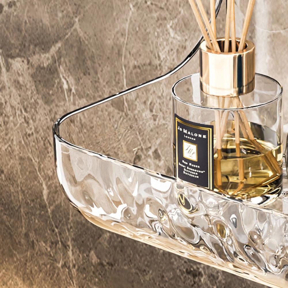 Household Acrylic Bathroom Shelf, Bathroom, Toilet, Perforation-Free Wall Hanging Washstand, Cosmetics Storage Shelf On The Wall