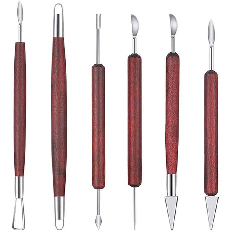 Набор из 6 инструментов для лепки из глины, восковые фигурки, инструменты для лепки из полимерной глины