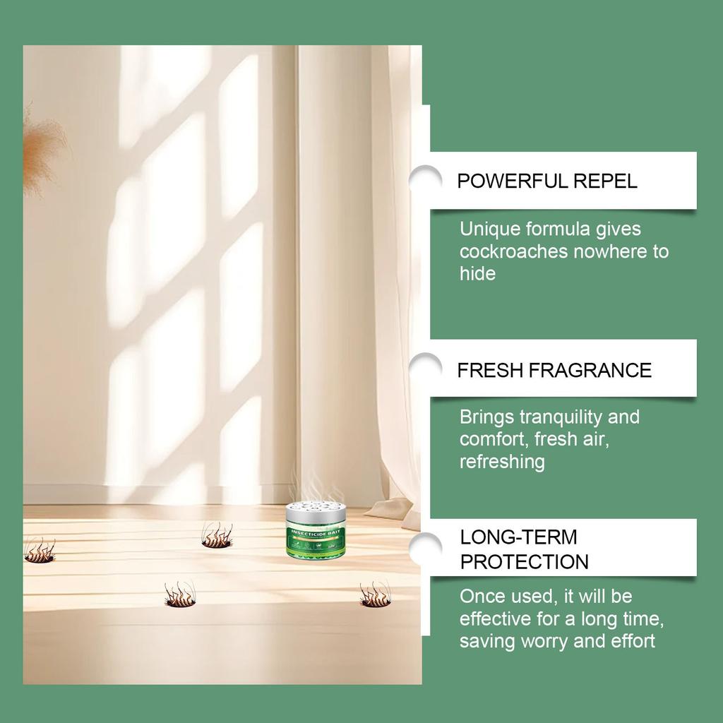 Cockroach Gel Bait, the Perfect Cockroach Control Solution for All Spaces, Long-lasting and Easy To Use, Natural Plant-based Ingredients