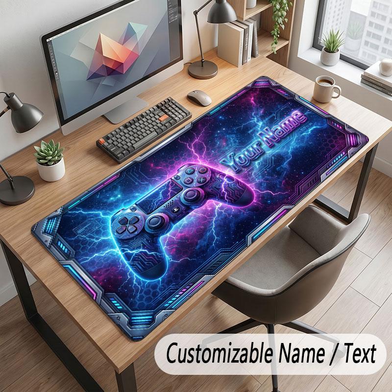 Game Controller Theme Customized Mouse Pad Personalized Print Name Text Desk Mat For Home Office Table Decor