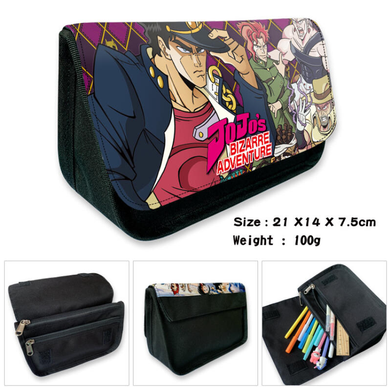 Пенал Jojo's Bizarre Adventure Аниме Джотаро Джорно Большая Вместимость Школьная Сумка для Канцелярии Мультяшный Пенал для Ручек Подарок