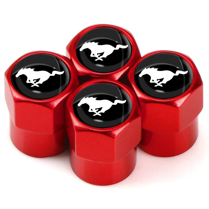 Car Sticker 2025 Hot New 4Pcs/Set Car Wheel Tire Valve Caps Metal Stem Cover For Ford Mustang Explorer FIESTA Focus Shelby GT350