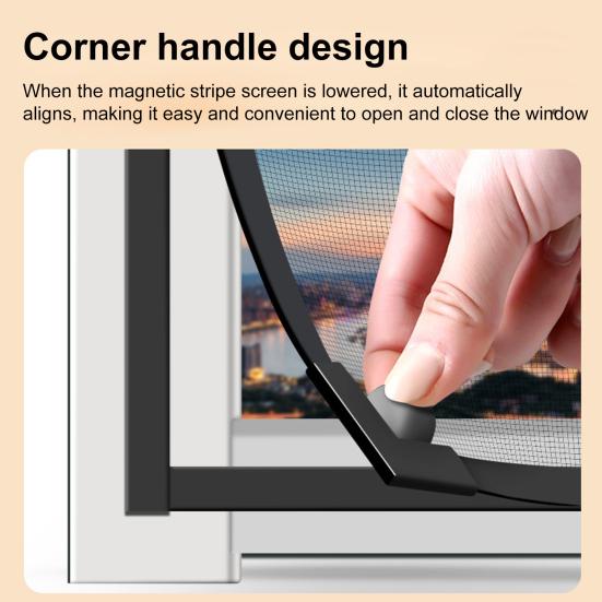 Магнитная противомоскитная сетка на окна, дышащая, клейкая, монтаж без сверления, для домашнего офиса, спальни, защита от мух, сетка для оконной рамы, занавеска