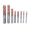 8 Pcs Tungsten Steel End Mill Bronze Composited NanO Coated 4 Flutes 55HRC Milling Cutter
