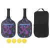 Lightweight Carbon Fiber Pickle Ball Paddles Set with 2 Pickle Ball Rackets 4 Balls Bag Comfortable