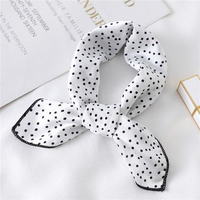 2021 Small Size Women Scarf Fashion Print Silk Scarves Square Neck Office Satin Handkerchief Bandana Foulard
