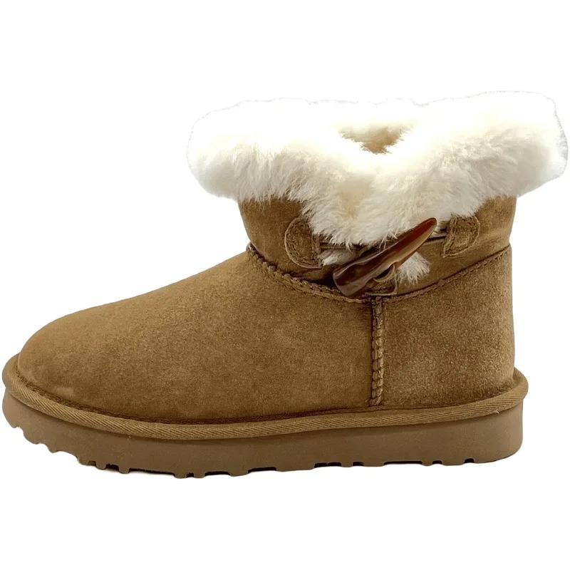 Модные новые модные шерстяные теплые женские зимние сапоги модные зимние толстые плюшевые ботильоны женские сапоги на толстой подошве