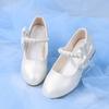 Girls' Soft-Soled Leather Shoes New Spring and Autumn Princess Dress Children's White Performance High Heels Little Girls' Single Shoes for