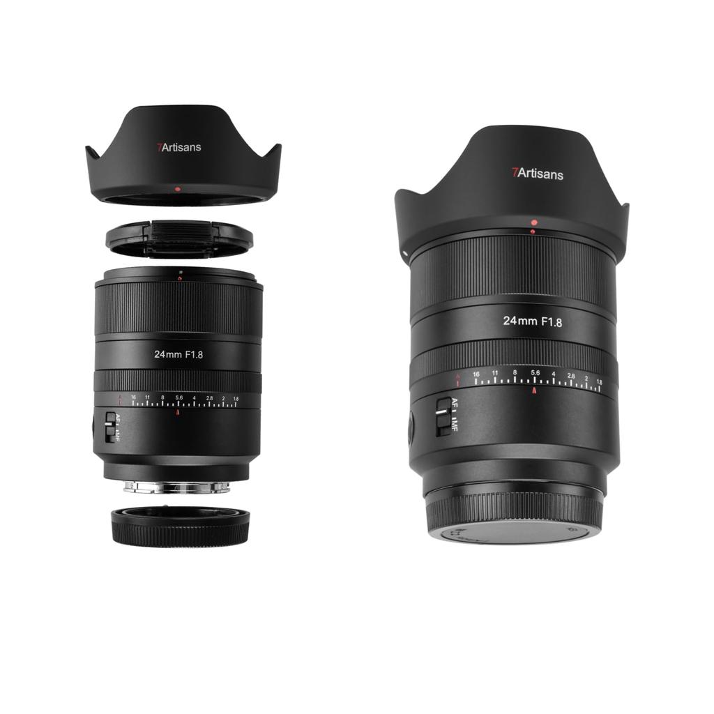 7artisans AF 24mm Sony Prime Large STM 7artisans F/1.8 E-mount E-compatible Full-Frame Lens, Autofocus, Aperture, Wide-Angle Lens, Indoor/Landscape