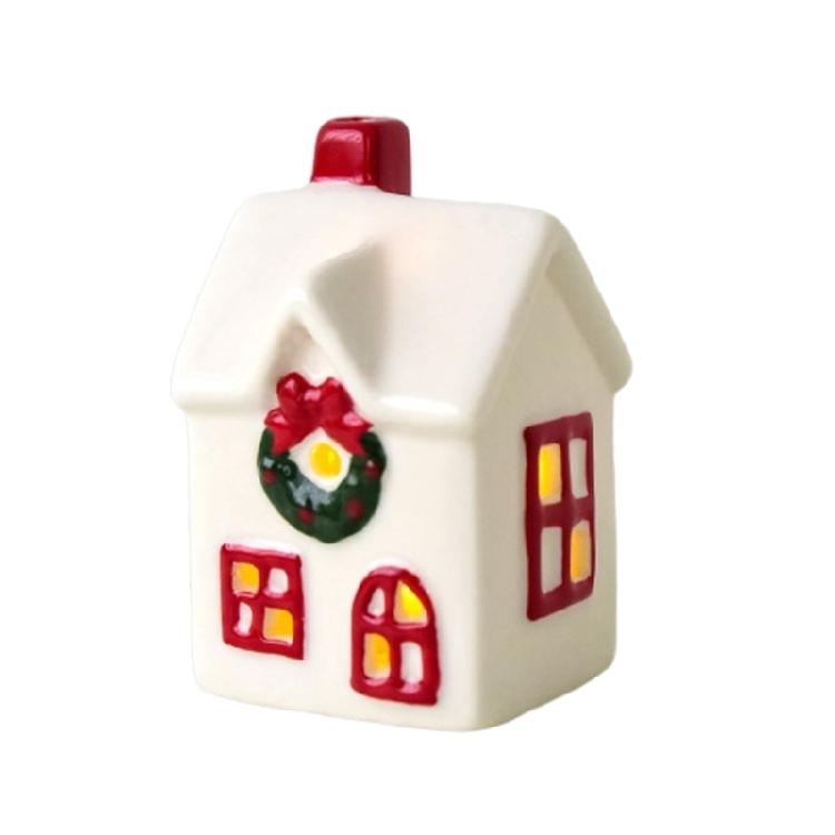 Праздничные керамические домики, декорации, подсвечники на батарейках, рождественская деревня, сезонный подарок, готовые к праздничной демонстрации