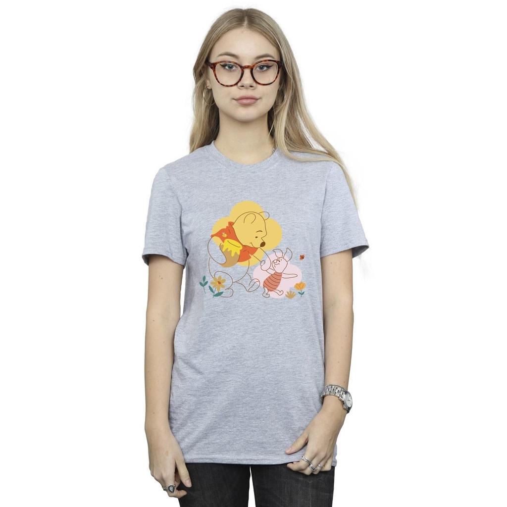 Disney Womens/Ladies Winnie The Pooh Piglet Cotton Boyfriend T-Shirt