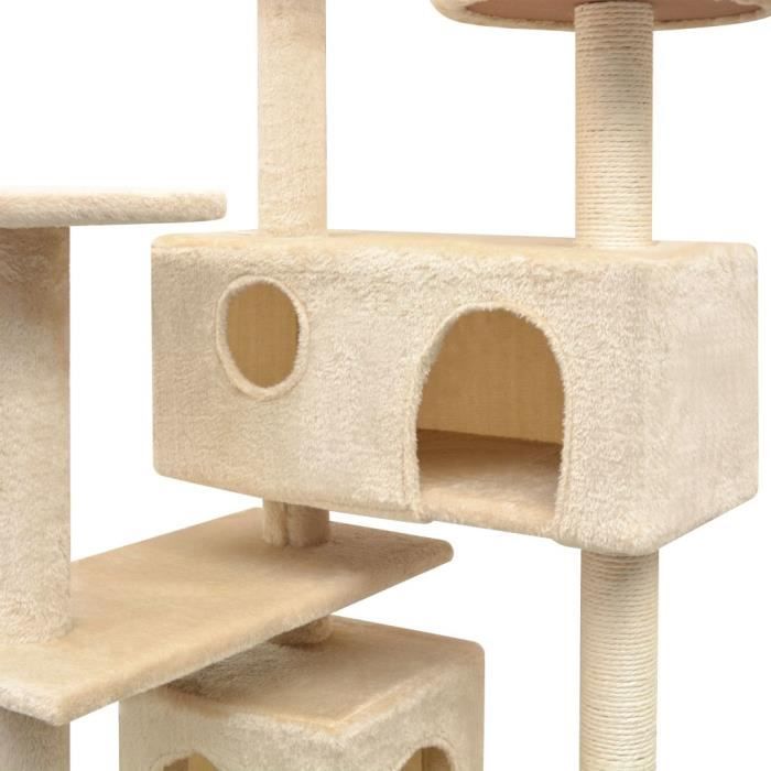 Arbre à chat - vidaXL - 125 cm - Beige - Griffoirs en sisal - Intérieur