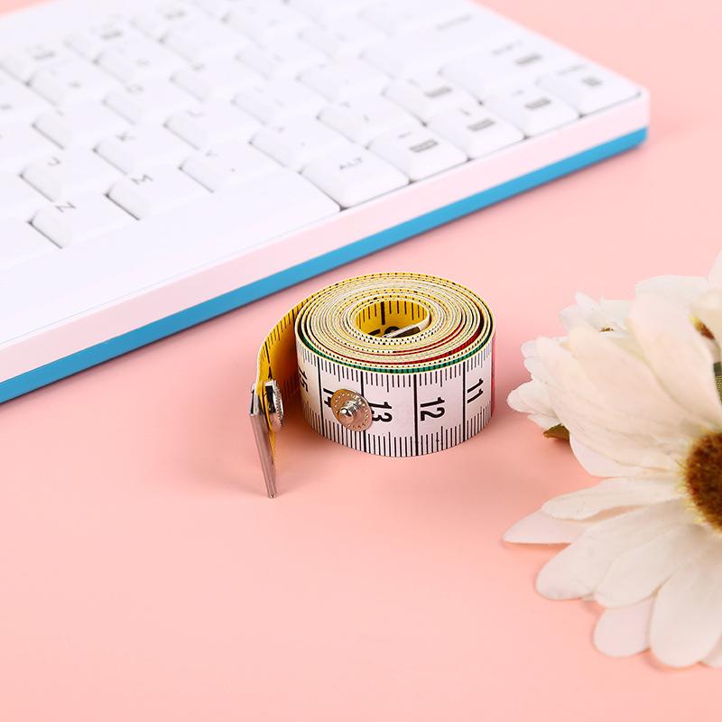 150 см Двусторонняя Дюймы/см Мягкая портновская лента с кнопками Застежки Измерительная линейка для тела в трех измерениях Инструмент для рукоделия и шитья