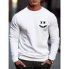 Свитер CrossEyed Smiley Printed для мужчин, повседневный дизайн с рисунком, с круглым вырезом, рубашка с длинными рукавами