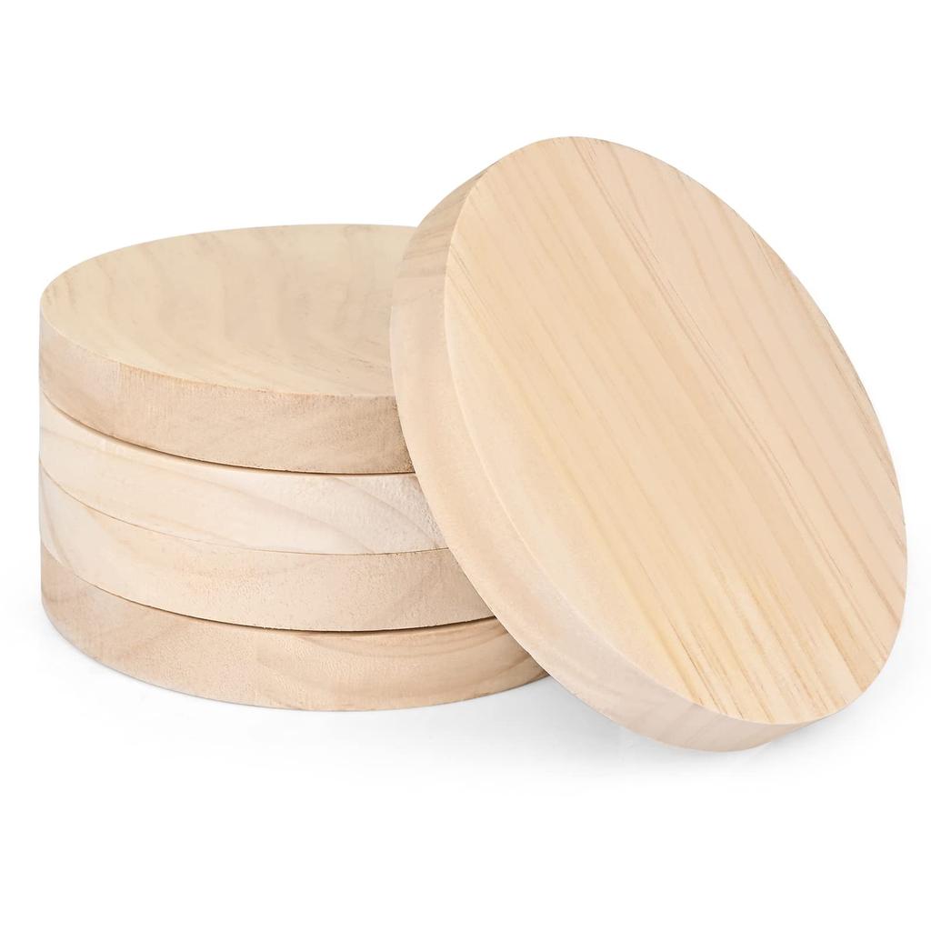 Yangbaga Set of 5 15cm Wood Slices, Unfinished Wood Chips, Round Coasters, DIY Doodles, Wood Pieces, Decorative Wooden Cards, Natural Wood Pendants,