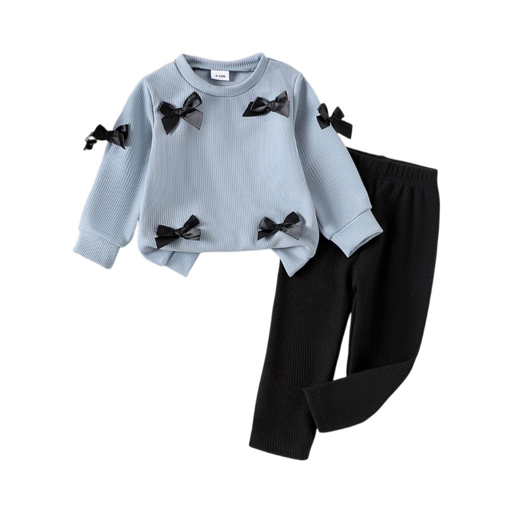 Kids Casual Long-Sleeve Set, Comfortable Daily Wear Outfits