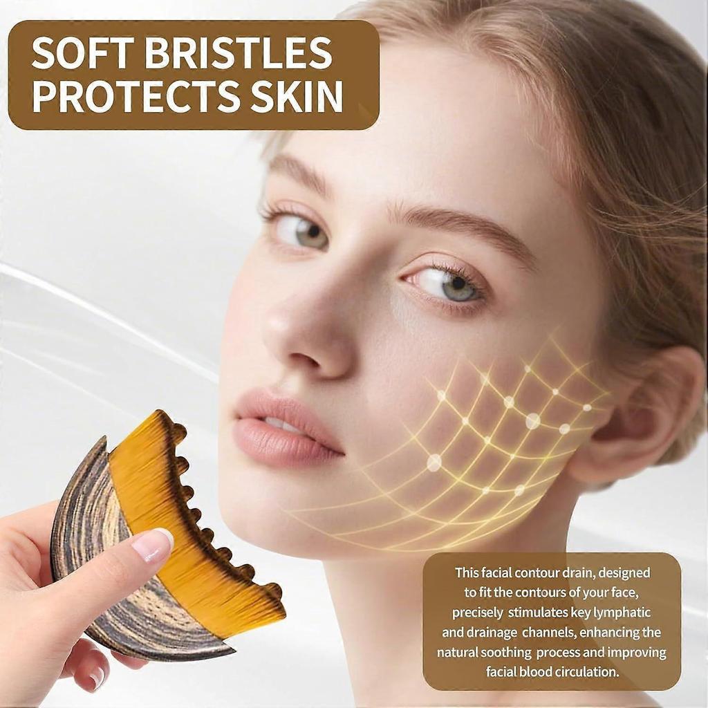 New Lymphatic Contour Face Brush-Facial Dry Brush-Lymphatic Drainage Massager,Ergonomically Designed to Fit The Skin Precisely and Relieve Fatigue (2