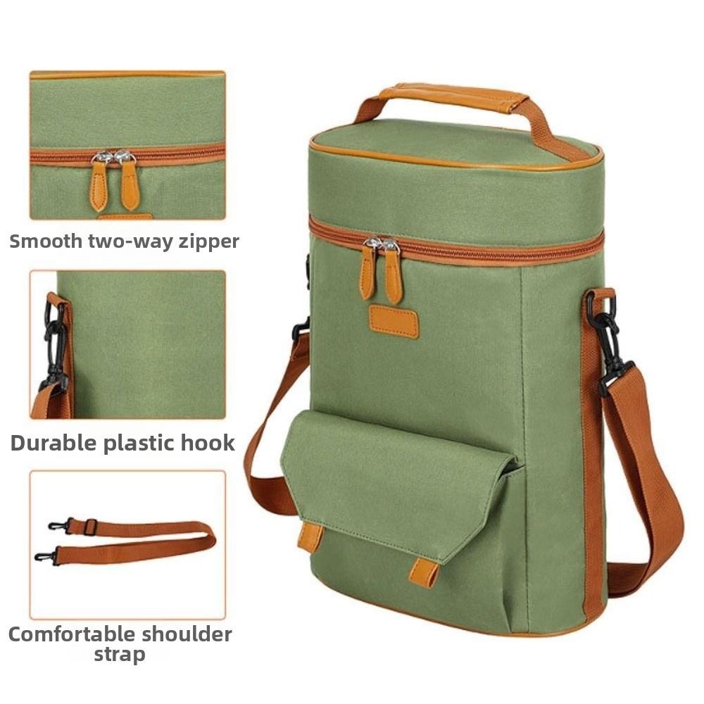 Portable Wine Tote Bag Two-bottle Camping Organizer Wine Bottle Shoulder Bag Outdoor Camping