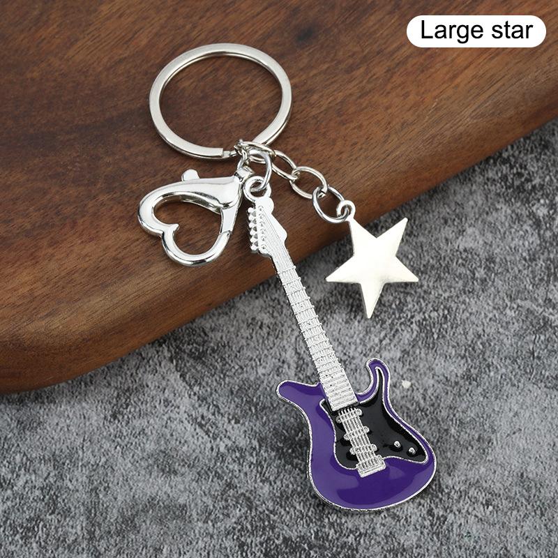 Creative Classic Mini Rock Electric Acoustic Guitar Shaped Keychain Pendant Backpack Decoration Accessories Gifts