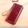 Женский длинный кошелек с защитой от RFID-кражи - Кошелек-клатч, Кошелек для монет и Держатель для карт
