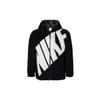 Nike Letter Hooded Zipper Casual Fleece Jacket Women Jackets Black FB8696-010