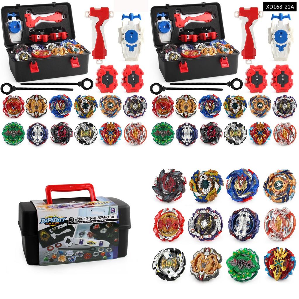 Versatile 12pcs Beyblade Set Portable Gyro B122 B125 B127 And Convenient Storage Case