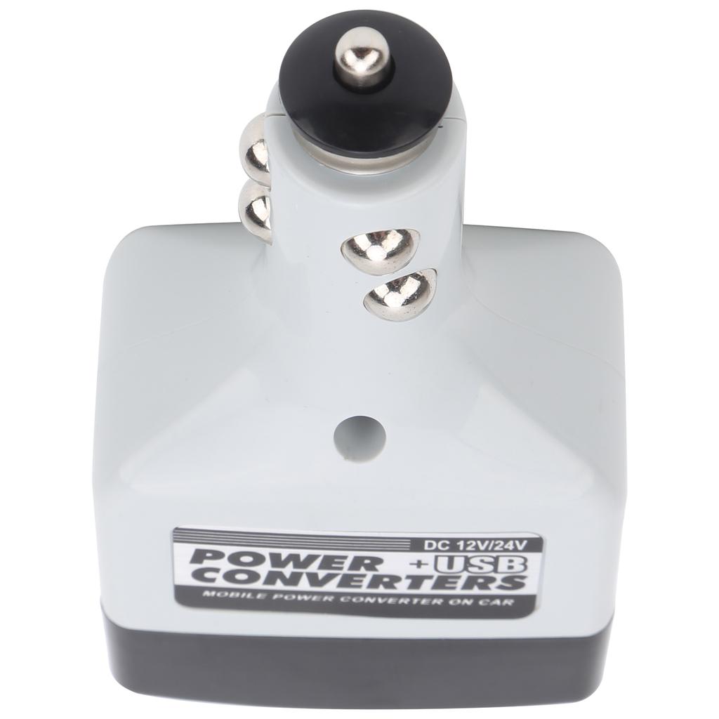 12V 24V Mobile Power Converter USB Auto Charger for Mobile Phone Charging Black