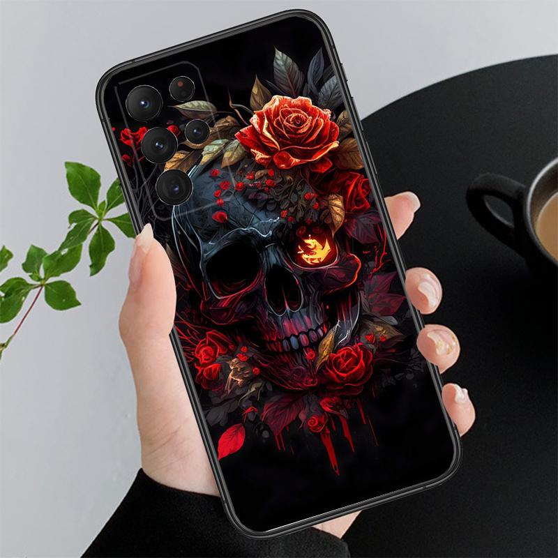 Чехол для телефона Skull Rose Art для Samsung A52S A21S A33 A23 A13 A14 A32 A52 A53 A54 A51 A71 M51