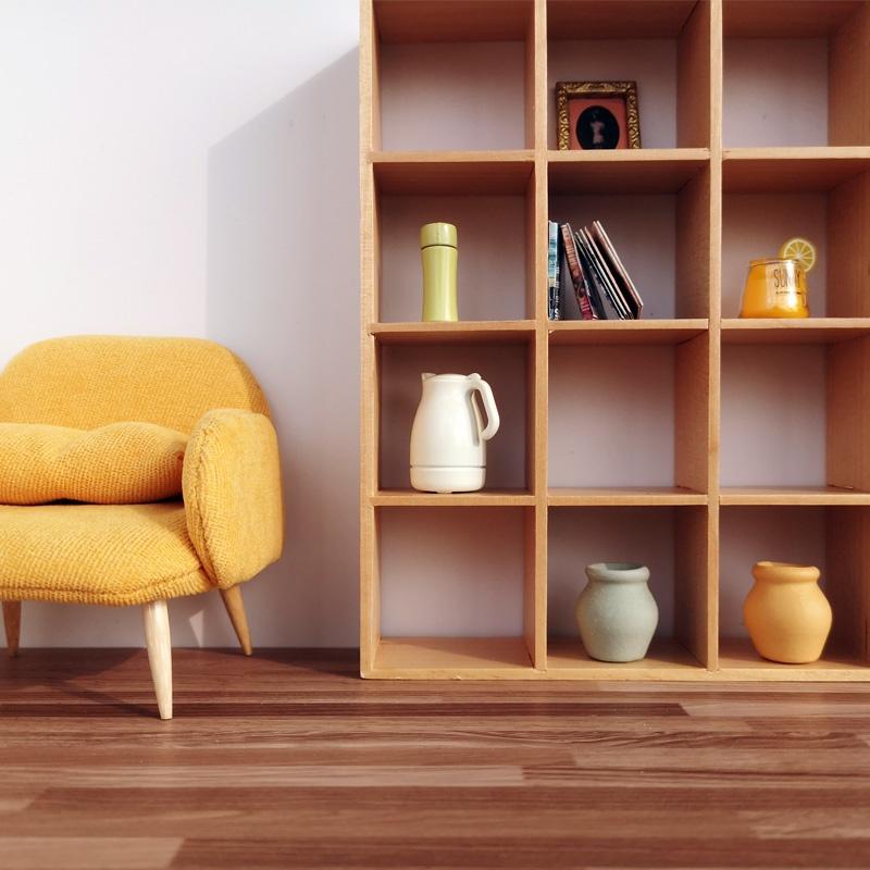 Кукольный домик Миниатюрный деревянный стеллаж для хранения Органайзер Полка-подставка 1:12-масштабный орнамент для мебели кукольного домика