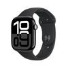Apple Watch Series 10 GPS + Cellular, 46mm Case, Onyx Aluminum Case, Black Sport Band M/L, MWY43ET/A
