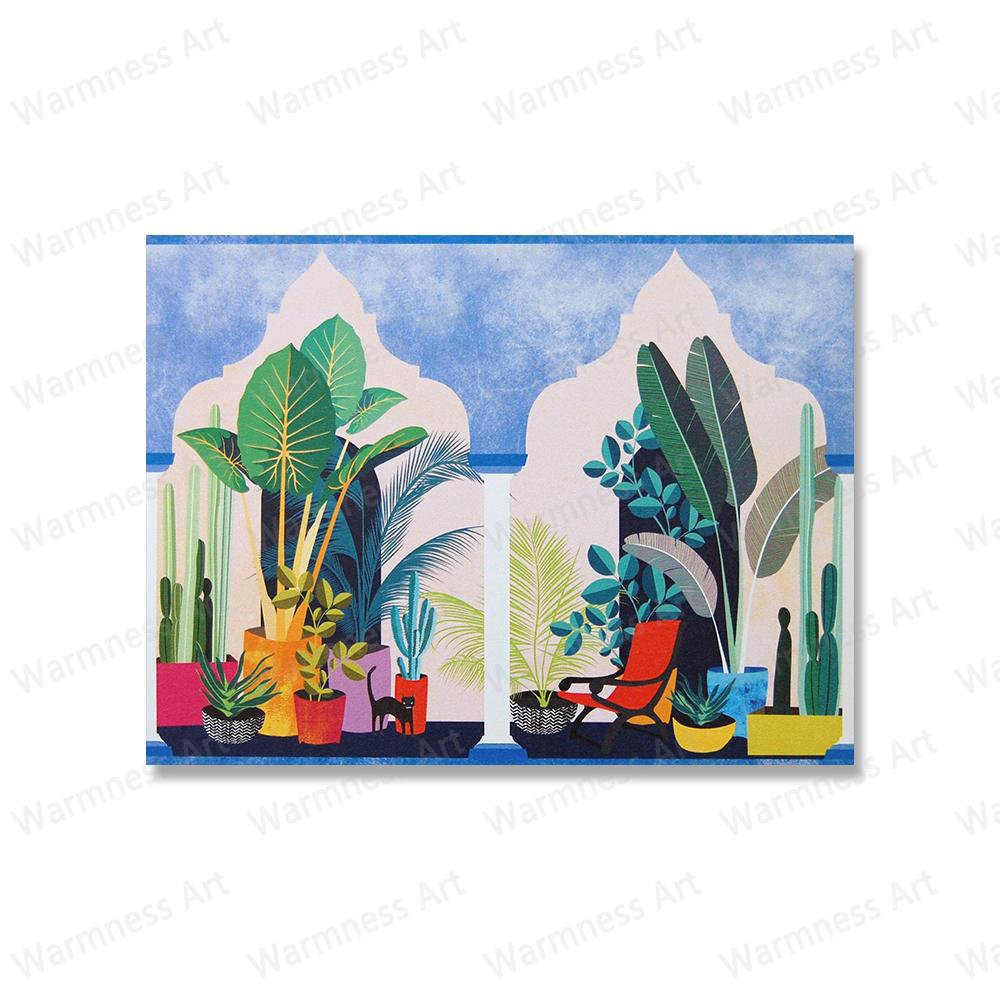 Домашние растения Живопись Ботаническое искусство Постеры Настенное искусство Печать на холсте Растительные настенные картины для гостиной, ванной комнаты Домашний декор без рамки