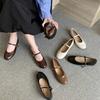 Little Red Shoes 2025 New Round Head One-word Buckle Shallow Mouth Flat Shoes Women's Ballet Soft Sole Mary Jane Single Shoes