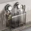 Wall Mounted Suction Cup Chopstick Holder Reusable Chopsticks Spoon Organizer  Bathroom
