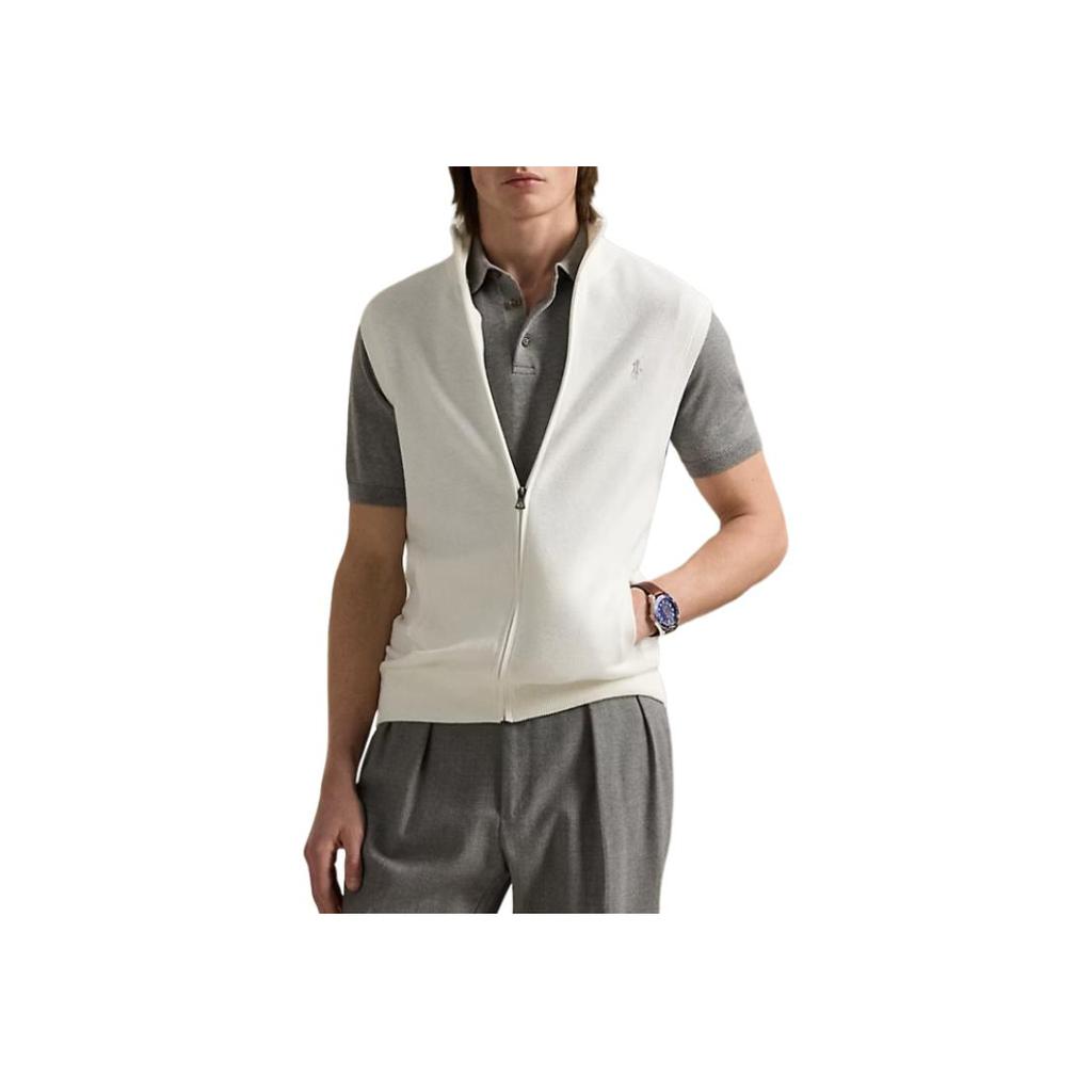 Polo Ralph Lauren Stand Collar Zip Pocket Vest Men Vest White 656555