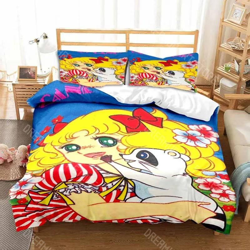 3D Печатный набор постельного белья Candy Candy Manga для мальчиков и девочек Пододеяльник Наволочка Размеры Twin Queen King Full Single Double