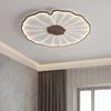 Modern Wood Grain Ceiling Lamp for Living Room Bedroom Study Children's Nursery Lotus Leaf Design Metal Led Chandelier