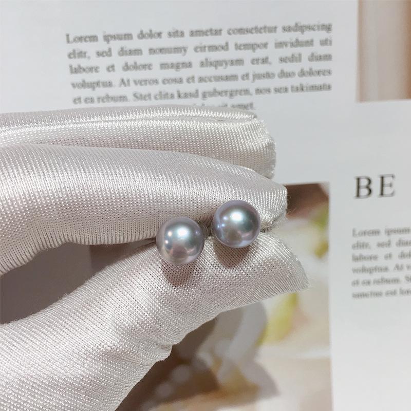 High-brightness Small Natural White Freshwater Pearl Elegant Stud Earrings Women S925 Sterling Silver Hypoallergenic
