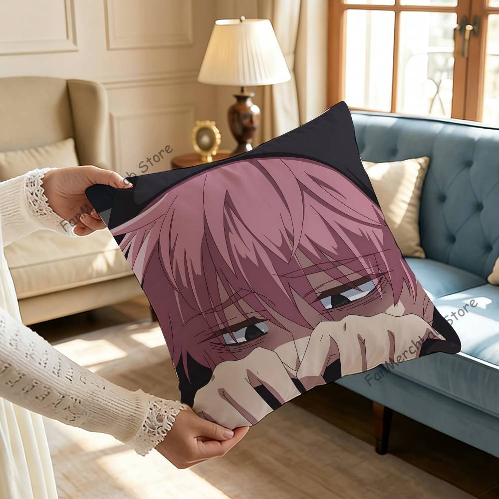 TTamon Anime Fukuhara Pillow Covers Cartoon Sofa Decorative Home Doublesided Printing Short Plush Cute Cushion Cover