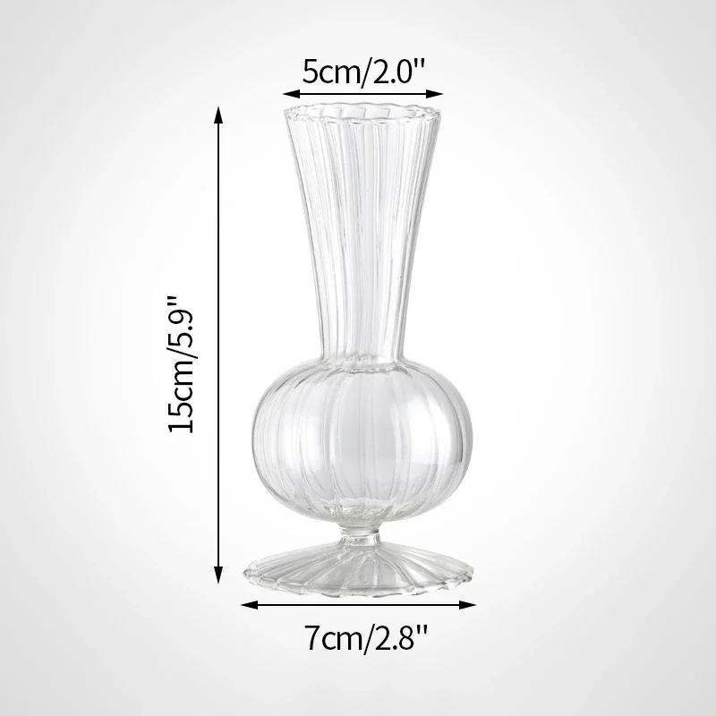 Glass Vase Decorative Flower Bottle Transparent Flower Vase Mushroom Bud Vase Home Decor Table Ornaments Mother'S Day Gifts