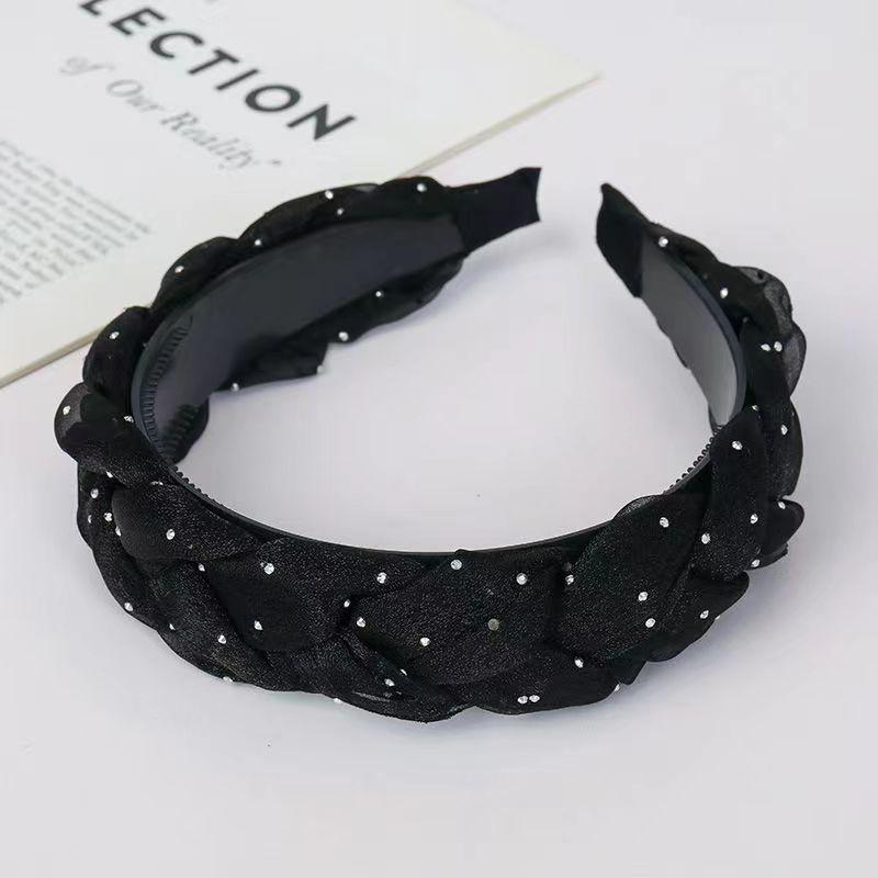 Женская повязка на голову с широкими полями и бриллиантами 2023 года: Элегантный аксессуар для умывания лица со стразами